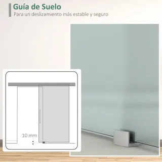 Puerta corredera cristal satinado 102x205cm