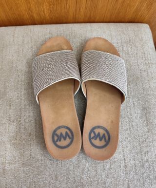 Sandalias Plata Brillantes T.38