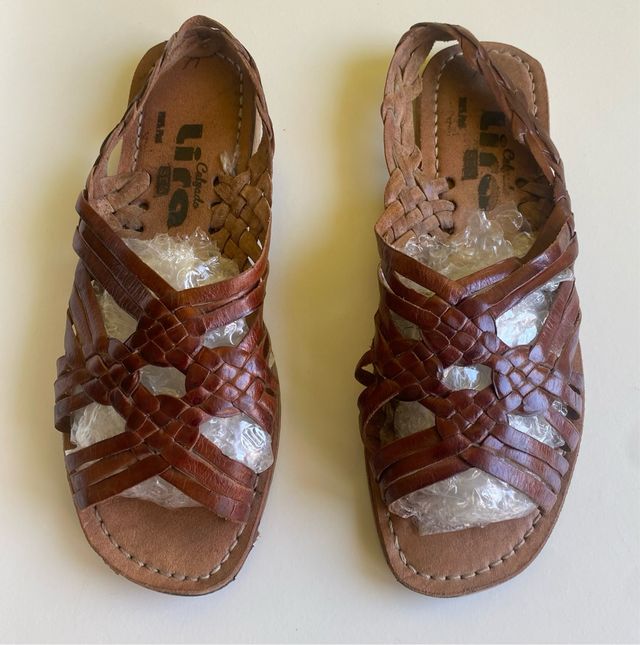 Huaraches Liira Piel Marrón 37