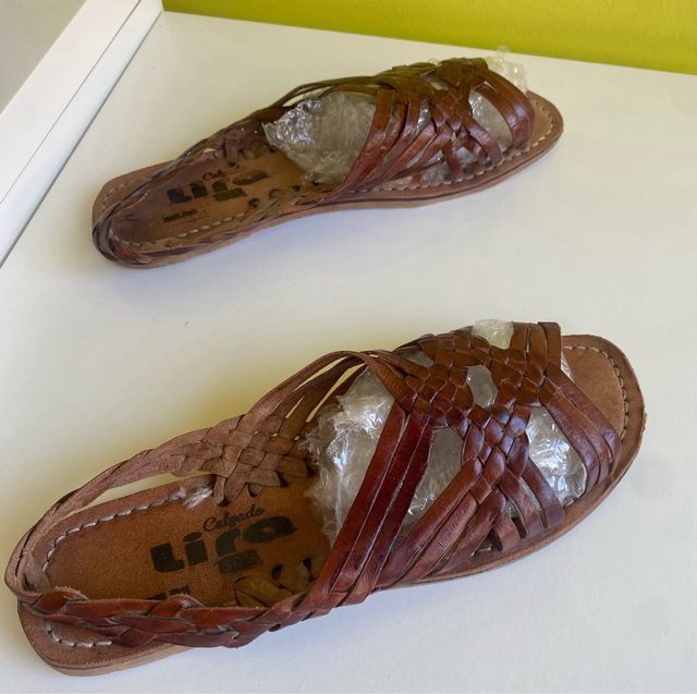 Huaraches Liira Piel Marrón 37