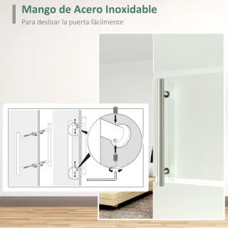 Puerta Corredera de Cristal Satinado 75x210 cm 