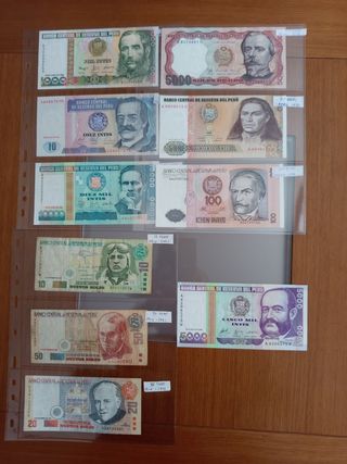 Billetes Perú antiguos (Soles & Intis)