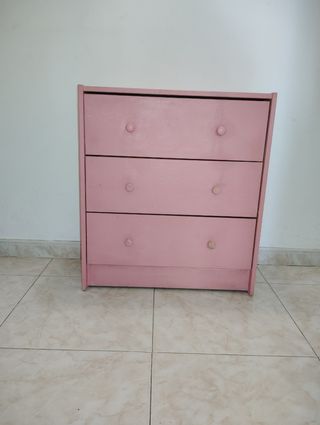 Cajonera rosa 3 cajones