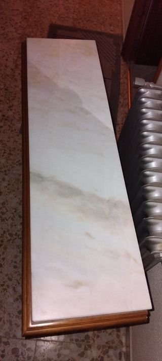 Mueble radiador  | Madera, mimbre y mármol