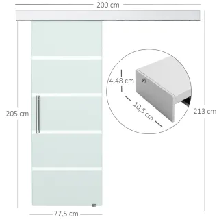 Puerta Corredera de Cristal 77,5x205 cm 