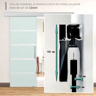  Puerta Corredera de Cristal 77,5x205 cm 