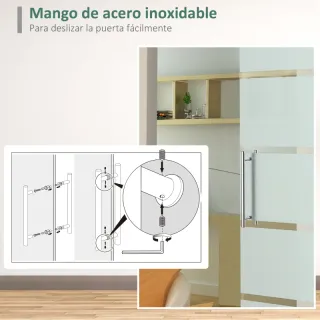  Puerta Corredera de Cristal 77,5x205 cm 