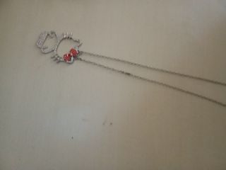 Collar Hello Kitty plata Rojo