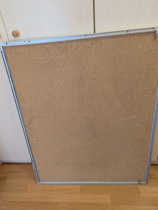 Pizarra corcho 80x100 - Marco plata