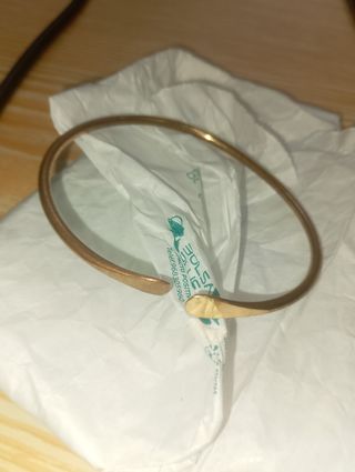 Pulsera bañada en oro de 14k - Ajustable. Maciza.