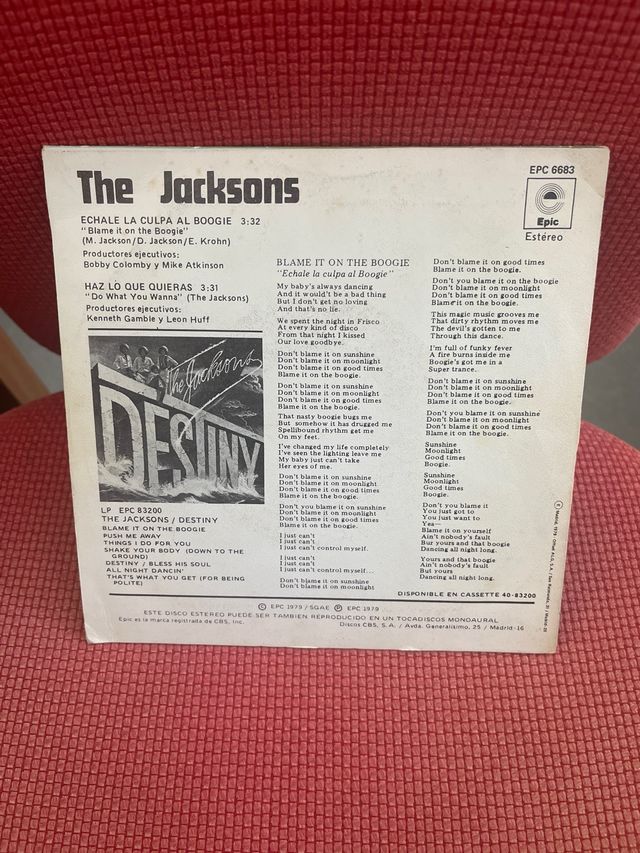 The Jackson 5 - Echale La Culpa Al Boogie Single