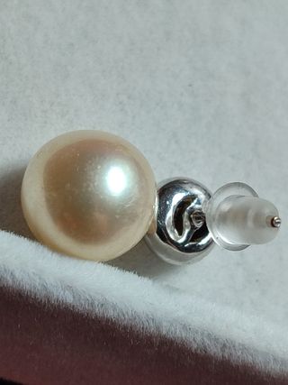 Pendientes oro blanco perlas diamantes
