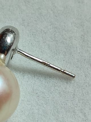 Pendientes oro blanco perlas diamantes