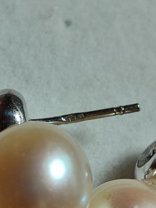 Pendientes oro blanco perlas diamantes