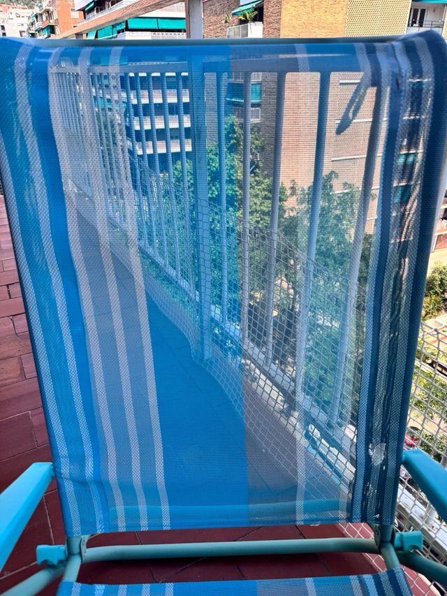 Silla playa plegable azul