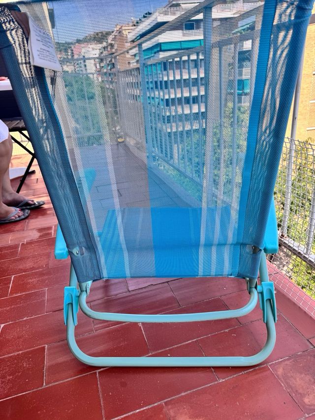 Silla playa plegable azul