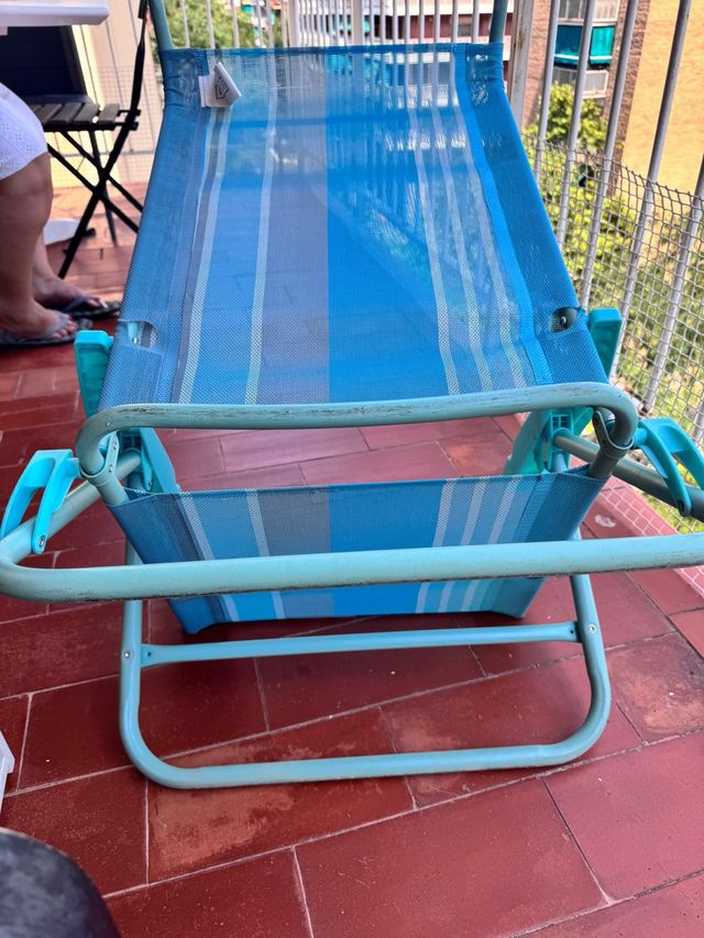 Silla playa plegable azul