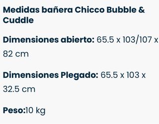 Bañera-cambiador Chicco bebé
(valorada en 160€)
