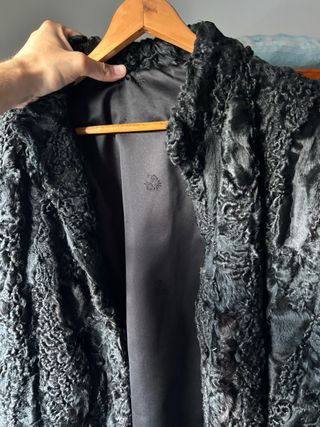 Abrigo astracán negro AUTENTICO
