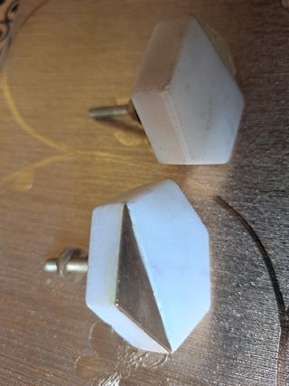 Pomo Tirador Mármol Blanco