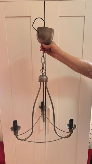 Lámpara forja 3 luces - Dormitorio