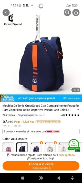Mochila Tenis GreatSpeed