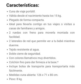 Cuna de viaje infantil