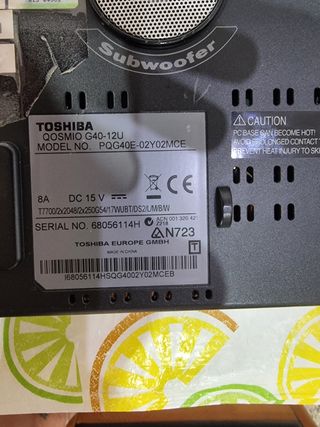 Portátil Toshiba Qosmio G40-12U