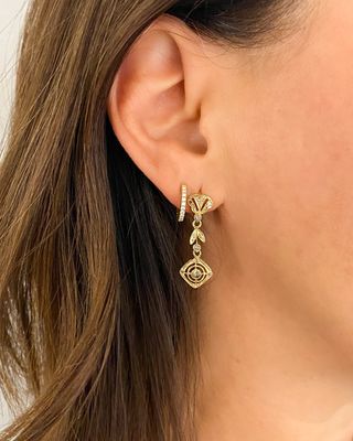 Pendientes vintage oro amarillo diamantes