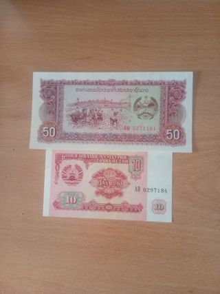 2 Billetes Laos & Tayikistán