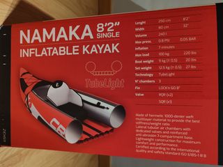 Kayak Cressi Namaka 8.2 individual inflable nuevo 