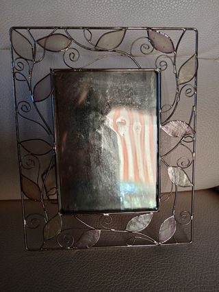 Cornice vetro-metallo foglie