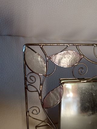 Cornice vetro-metallo foglie