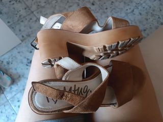 Sandalias plataforma ante marrón 38