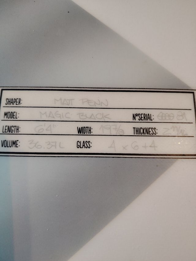 Shorboard surf epoxy Penn black Magic 6'4