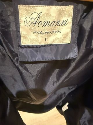 Plumifero azul marino con capucha - Talla L