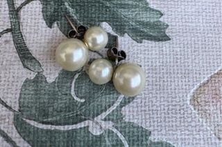 Pendientes perlas blancas plata