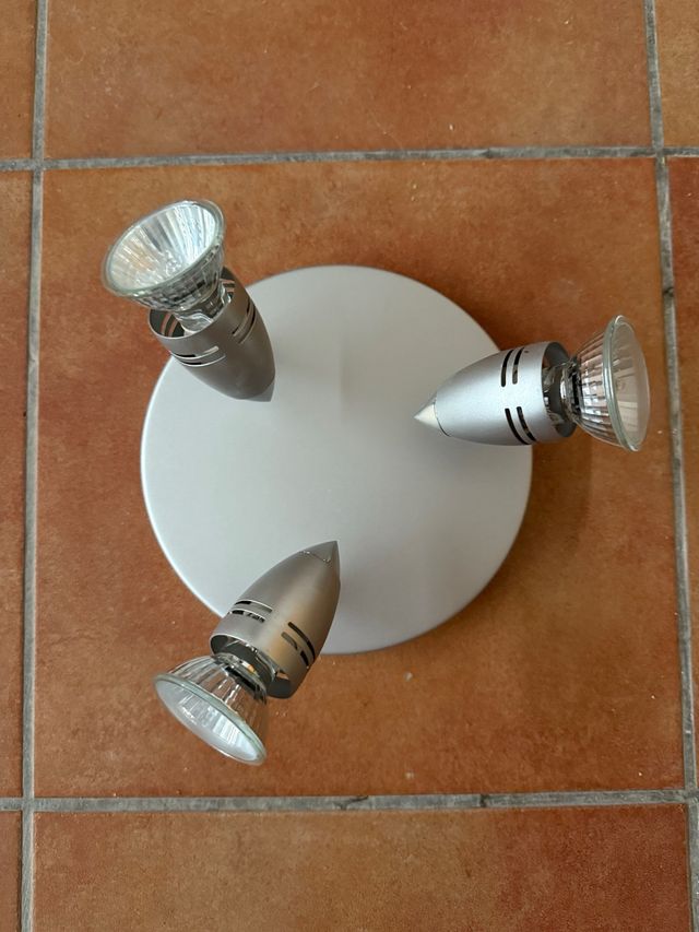 Lampara techo 3 focos metalica