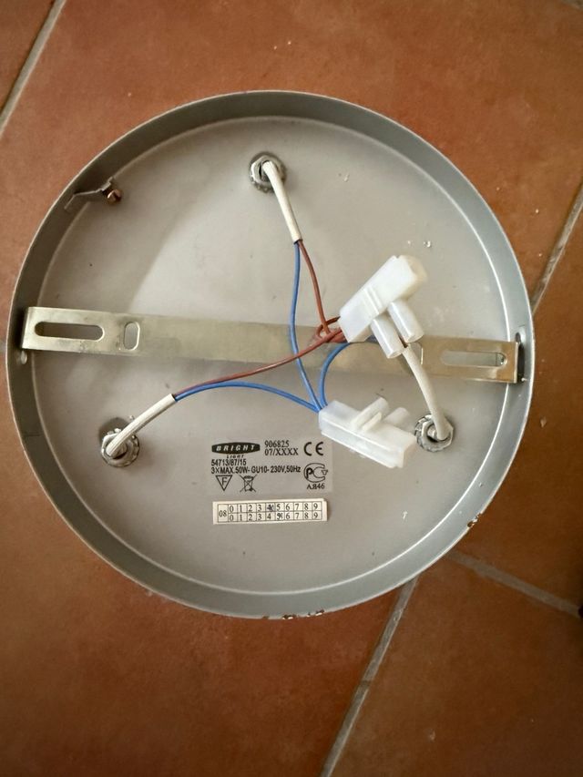 Lampara techo 3 focos metalica