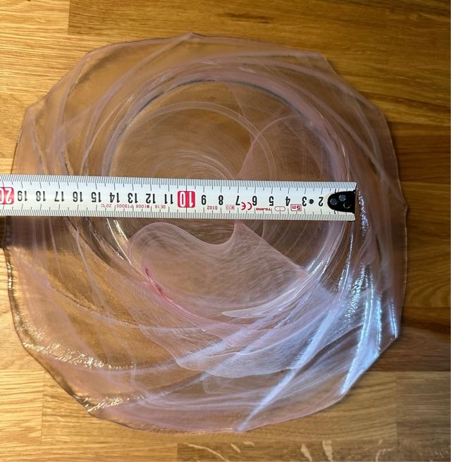 Centrotavola vetro rosa