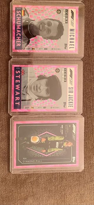 3 Cartas Topps F1 - Schumacher, Stewart, Bortoleto