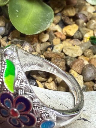 Anillo plata turmalina roja