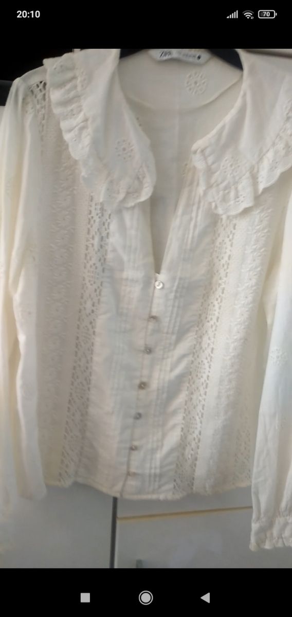 Blusa Zara blanca - Talla M