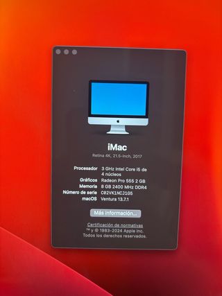 IMac 21.7" 2017 Plata - Perfecto estado