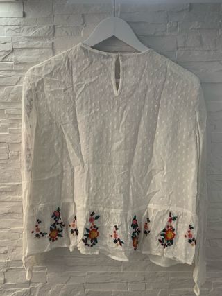Blusa Zara blanca boho