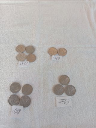 Monete 10 Lire Italia 1966-1967-1968_1969