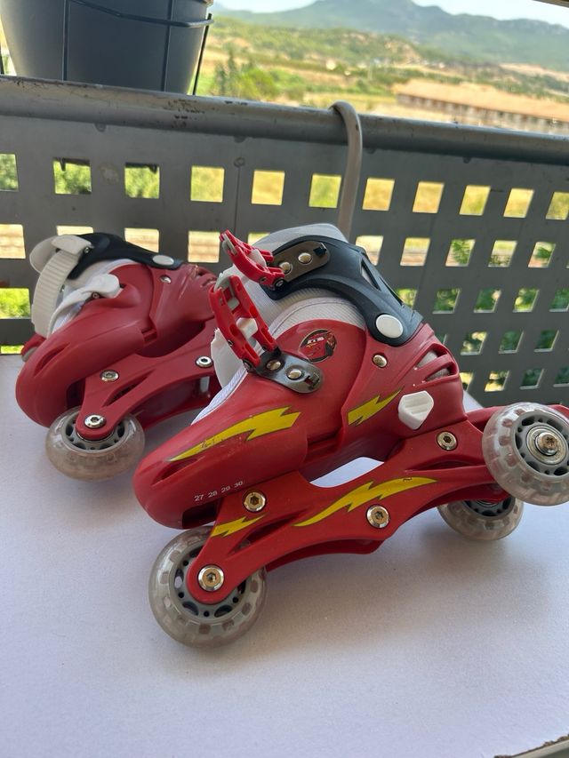 Patines infantiles Cars Rojo regalo proteciones de segunda mano