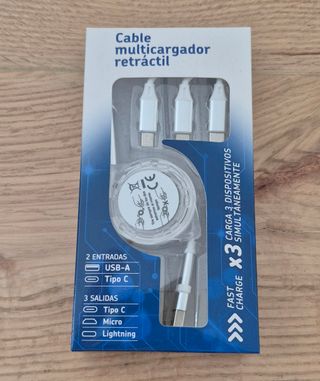 Cable multicargador retráctil 3x1