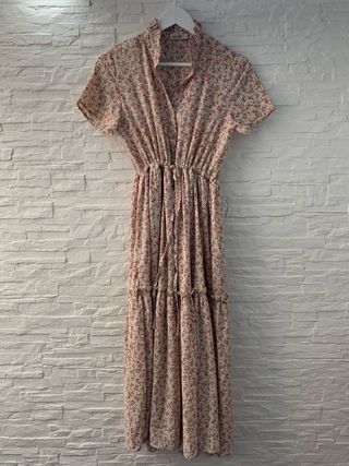 Vestido largo floral beige talla M/L