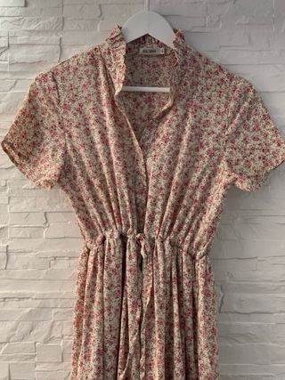 Vestido largo floral beige talla M/L